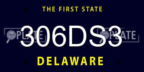 306DS3 Delaware License Plate