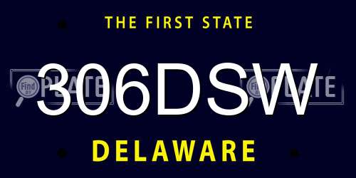 306DSW Delaware License Plate