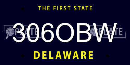 306OBW Delaware License Plate