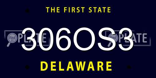 306OS3 Delaware License Plate