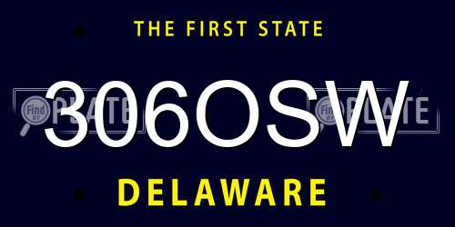 306OSW Delaware License Plate
