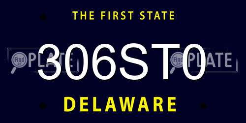 306ST0 Delaware License Plate