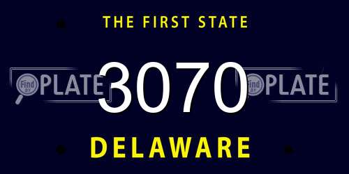 3070 Delaware License Plate