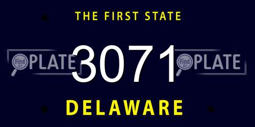3071 Delaware License Plate