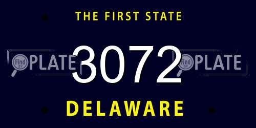 3072 Delaware License Plate