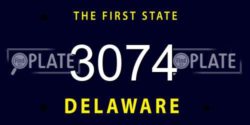 3074 Delaware License Plate
