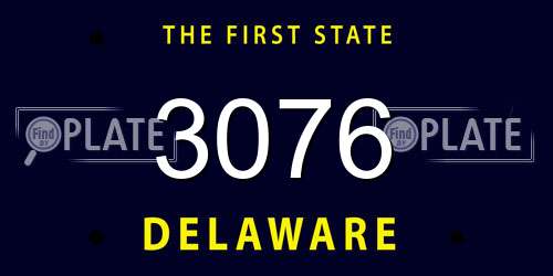 3076 Delaware License Plate