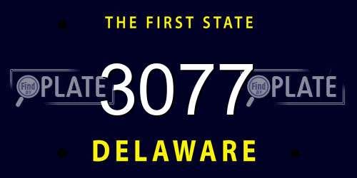 3077 Delaware License Plate