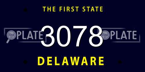 3078 Delaware License Plate