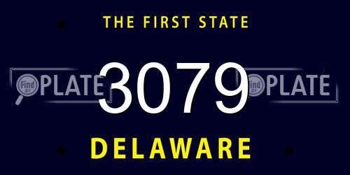 3079 Delaware License Plate