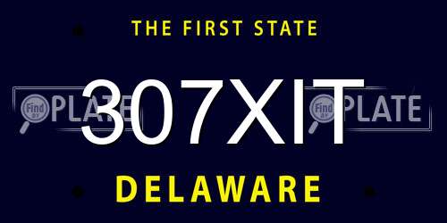 307XIT Delaware License Plate