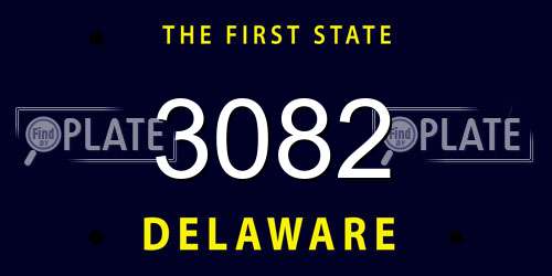 3082 Delaware License Plate