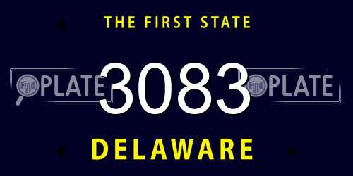 3083 Delaware License Plate
