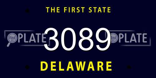 3089 Delaware License Plate