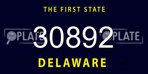 30892 Delaware License Plate