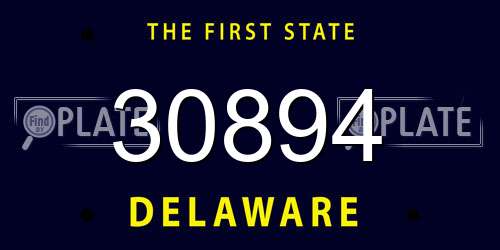 30894 Delaware License Plate