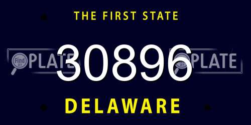 30896 Delaware License Plate