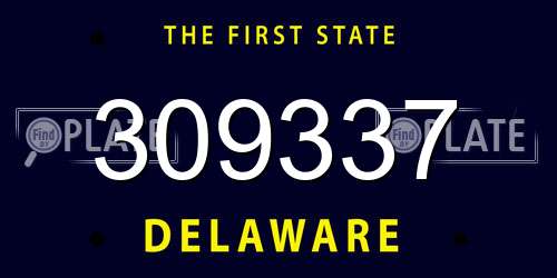 309337 Delaware License Plate