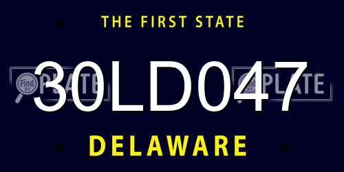 30LD047 Delaware License Plate