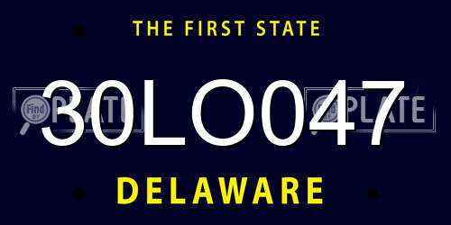 30LO047 Delaware License Plate