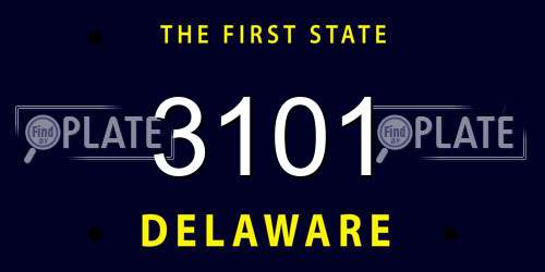 3101 Delaware License Plate