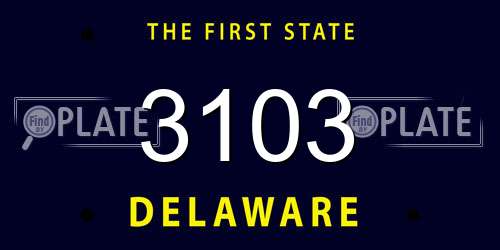 3103 Delaware License Plate