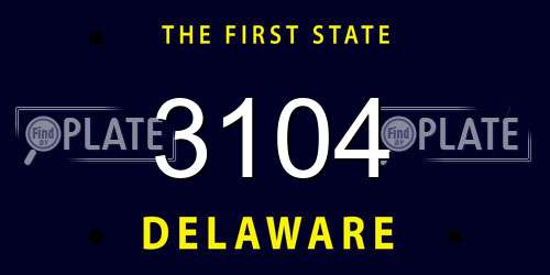 3104 Delaware License Plate