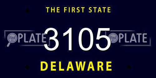 3105 Delaware License Plate