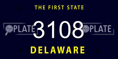 3108 Delaware License Plate