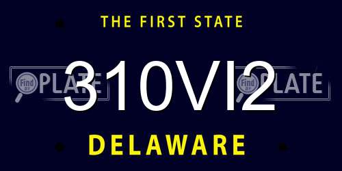 310VI2 Delaware License Plate