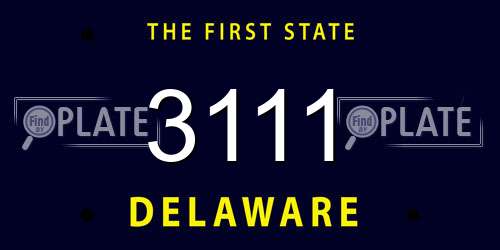 3111 Delaware License Plate