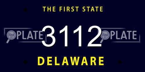 3112 Delaware License Plate