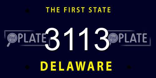 3113 Delaware License Plate