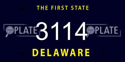 3114 Delaware License Plate