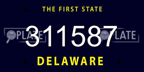 311587 Delaware License Plate