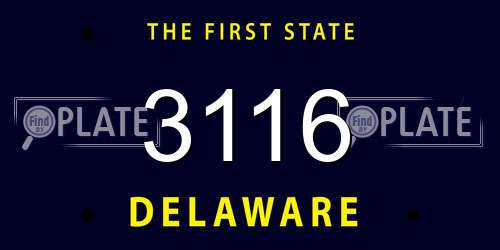 3116 Delaware License Plate