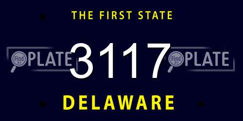 3117 Delaware License Plate