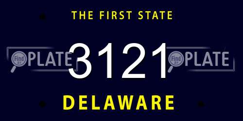 3121 Delaware License Plate