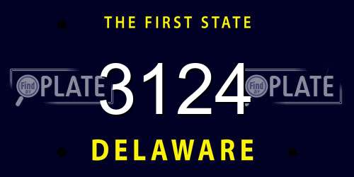 3124 Delaware License Plate