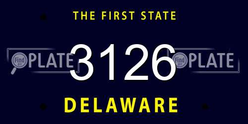 3126 Delaware License Plate