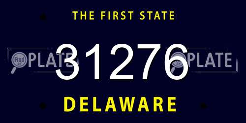 31276 Delaware License Plate
