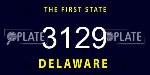 3129 Delaware License Plate