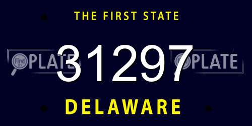 31297 Delaware License Plate