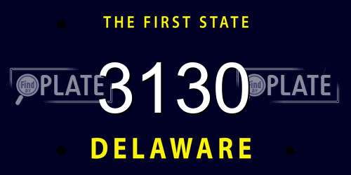 3130 Delaware License Plate