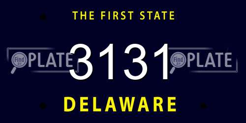 3131 Delaware License Plate