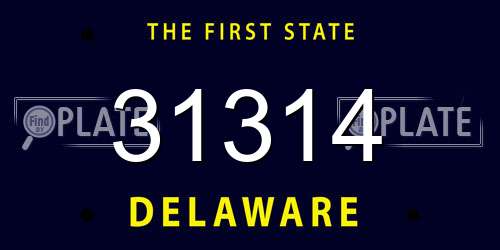 31314 Delaware License Plate