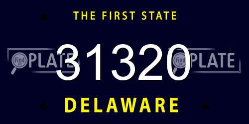 31320 Delaware License Plate