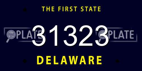 31323 Delaware License Plate