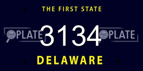3134 Delaware License Plate