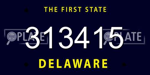 313415 Delaware License Plate